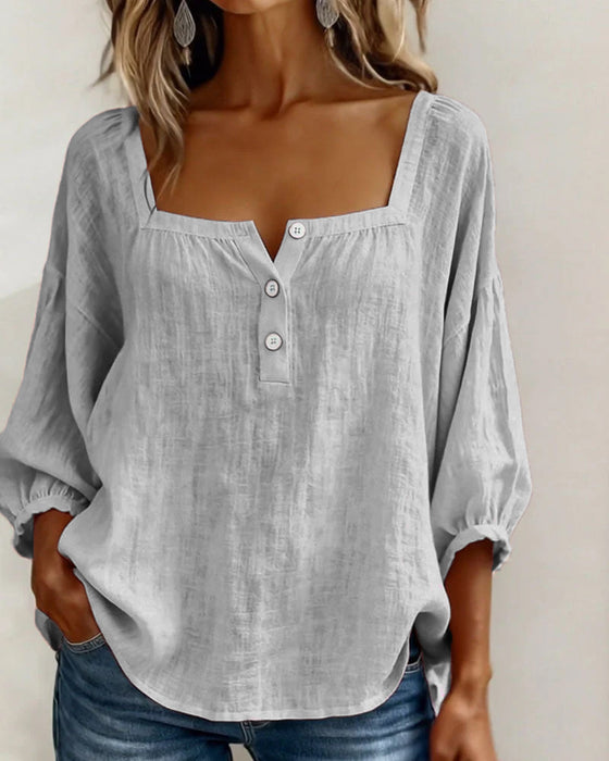VELORA SQUARE-NECK BLOUSE