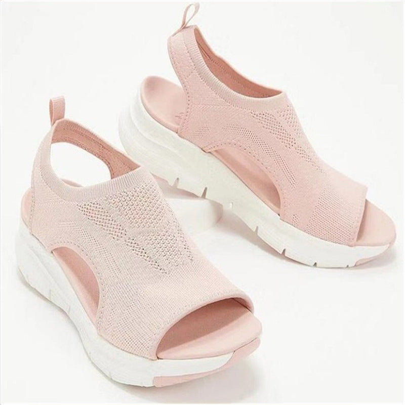 VELORA LOW HEEL PEEP-TOE SANDALS