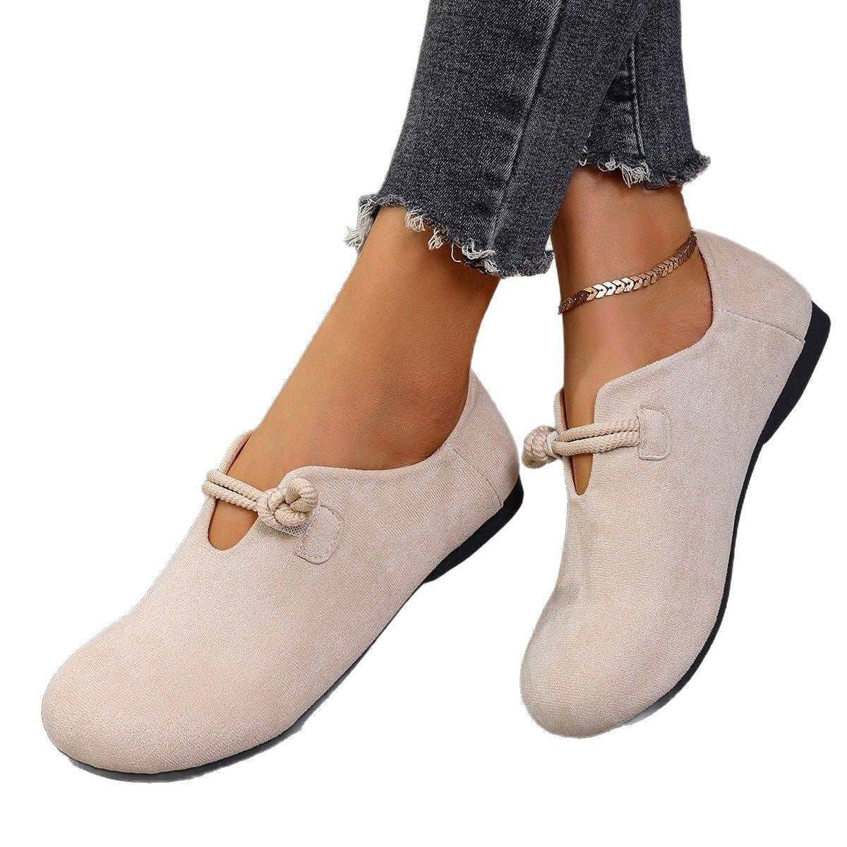 ZARENA ROUND-TOE SLIP-ON FLATS
