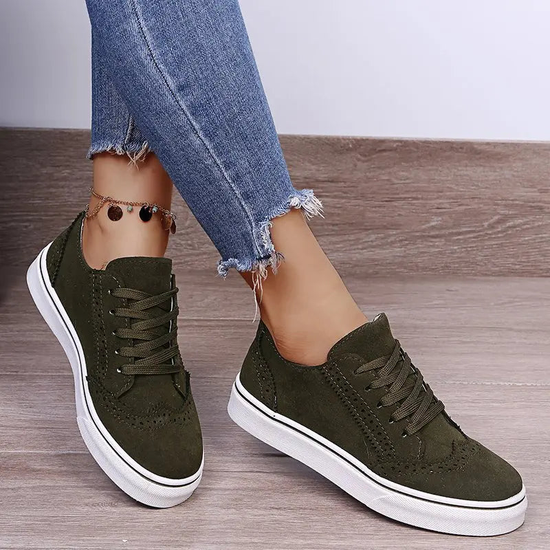 Women's Suede Lace-Up Sneakers