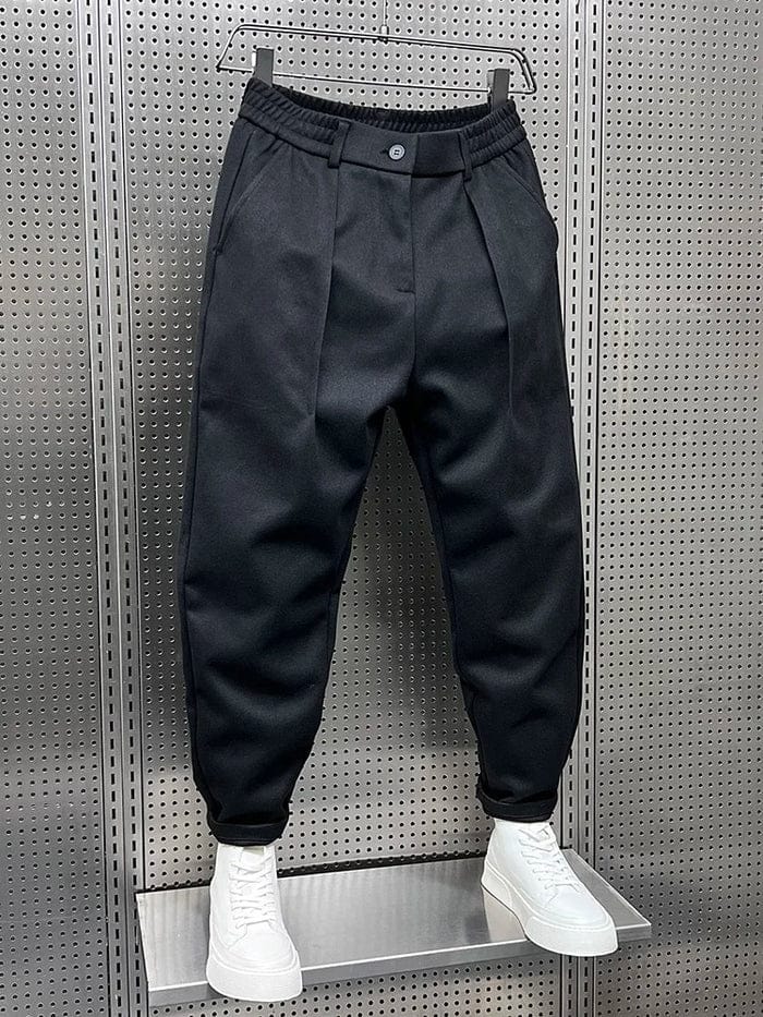 Brushed Cotton Pleated Trousers