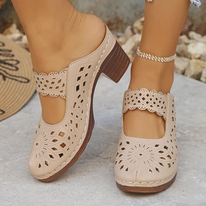Women's orthopedic sandals with cutouts and breathable lining for all-day comfort