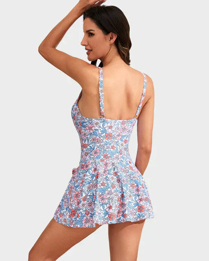 Women's One Piece Tummy Control Tie Knot Swimsuit