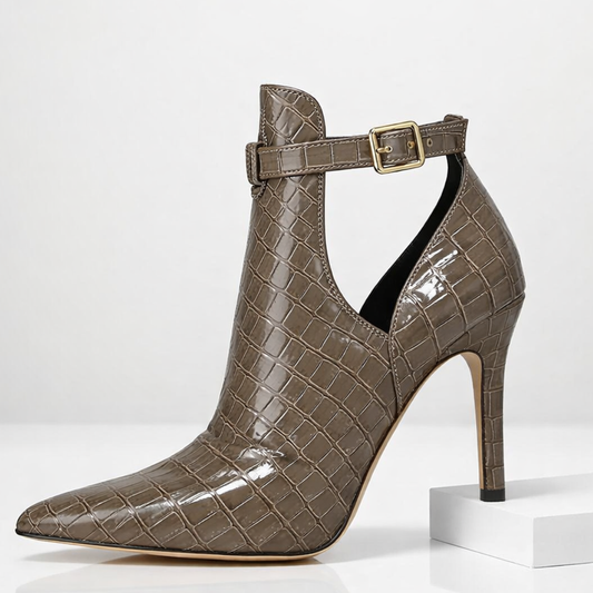 Valencia Croc-Heel Booties