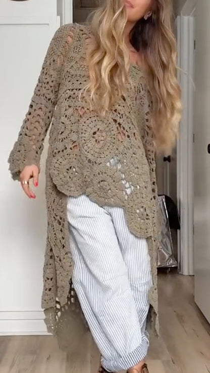 Relaxed Crochet Longline Top