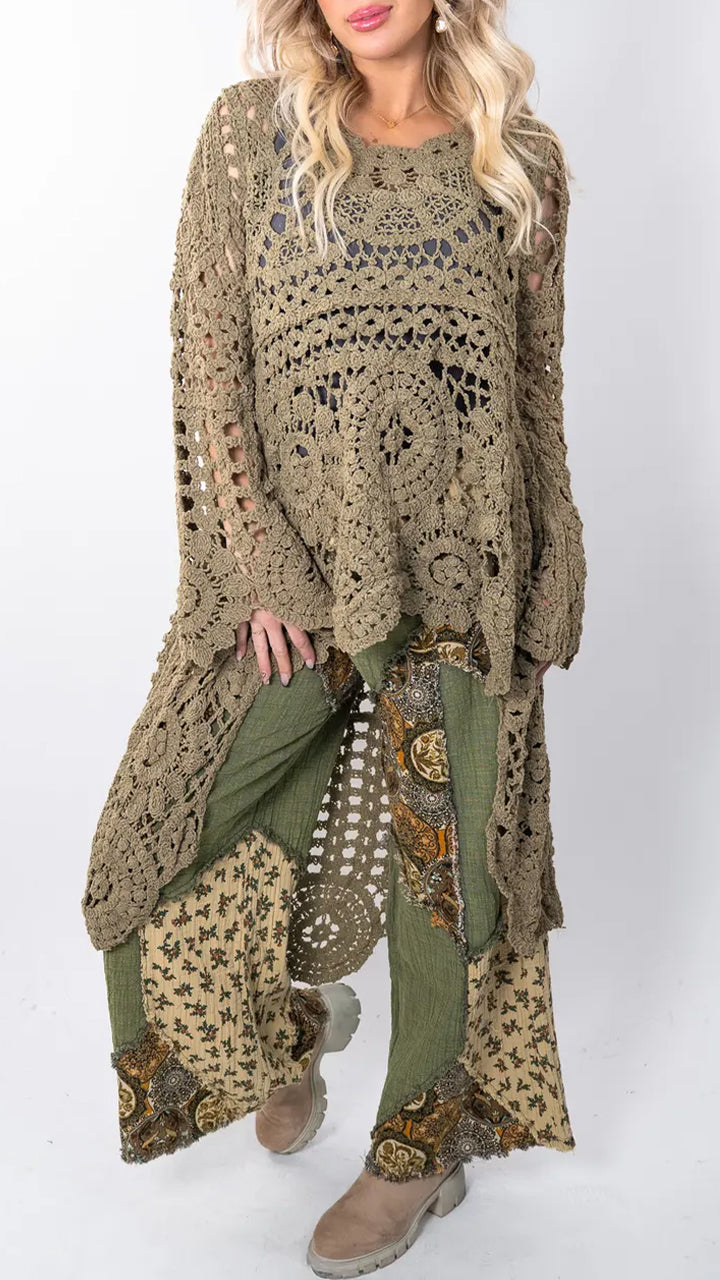 Relaxed Crochet Longline Top