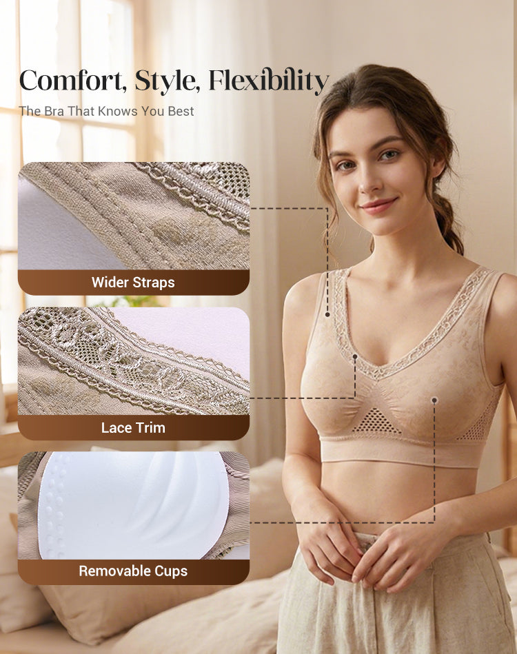Breathable Lace Wireless Bra