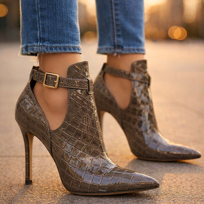 Valencia Croc-Heel Booties