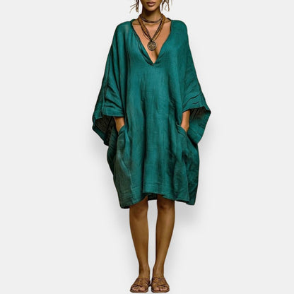 CHARLOTTE OVERSIZED V-NECK DRESS