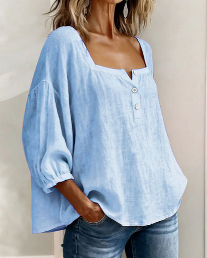 VELORA SQUARE-NECK BLOUSE
