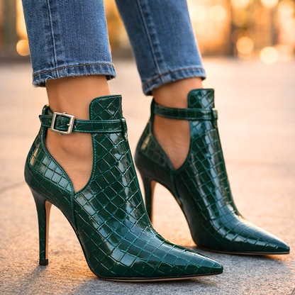 Valencia Croc-Heel Booties