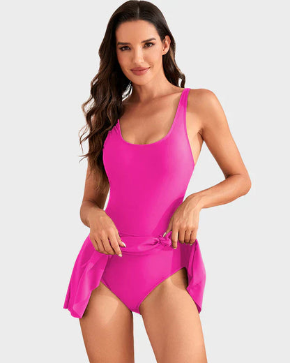 Women's One Piece Tummy Control Tie Knot Swimsuit