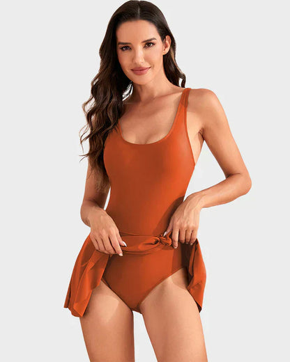 Women's One Piece Tummy Control Tie Knot Swimsuit