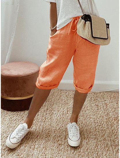 AUBREY COTTON LINEN CAPRI PANTS