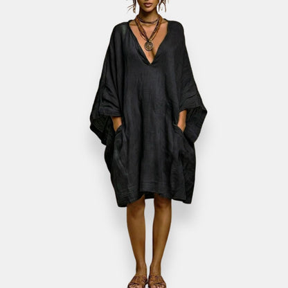 CHARLOTTE OVERSIZED V-NECK DRESS