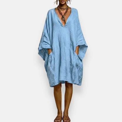 CHARLOTTE OVERSIZED V-NECK DRESS