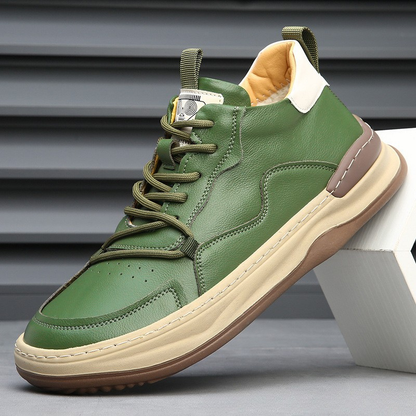 ZANETTI LEATHER TRAINERS