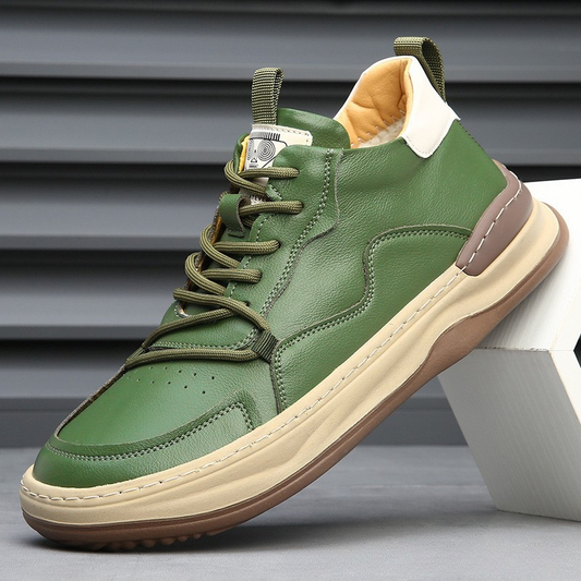 ZANETTI LEATHER TRAINERS
