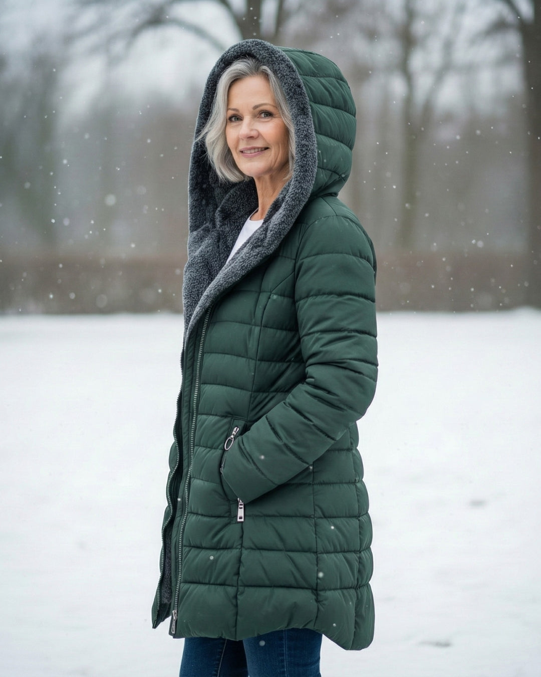 Calvera Fleece-Lined Puffer Coat