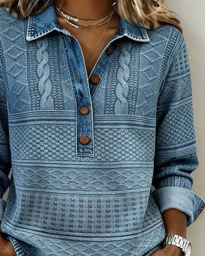 Elara Knit Half-Button Sweater