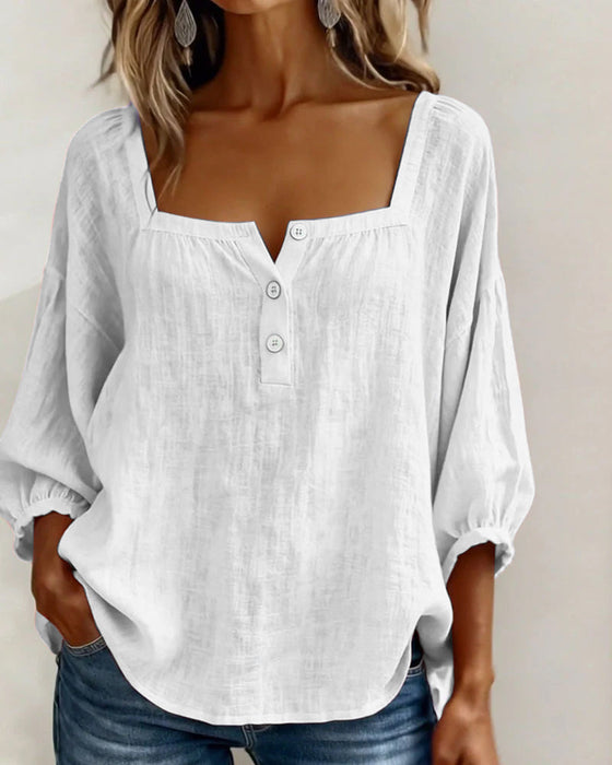 VELORA SQUARE-NECK BLOUSE