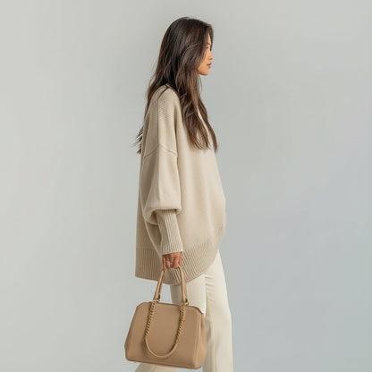 Helene Draped Asymmetric Poncho