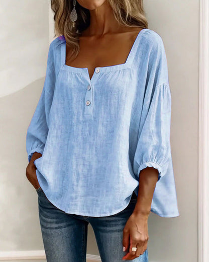 VELORA SQUARE-NECK BLOUSE