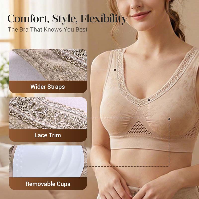 Breathable Lace Wireless Bra