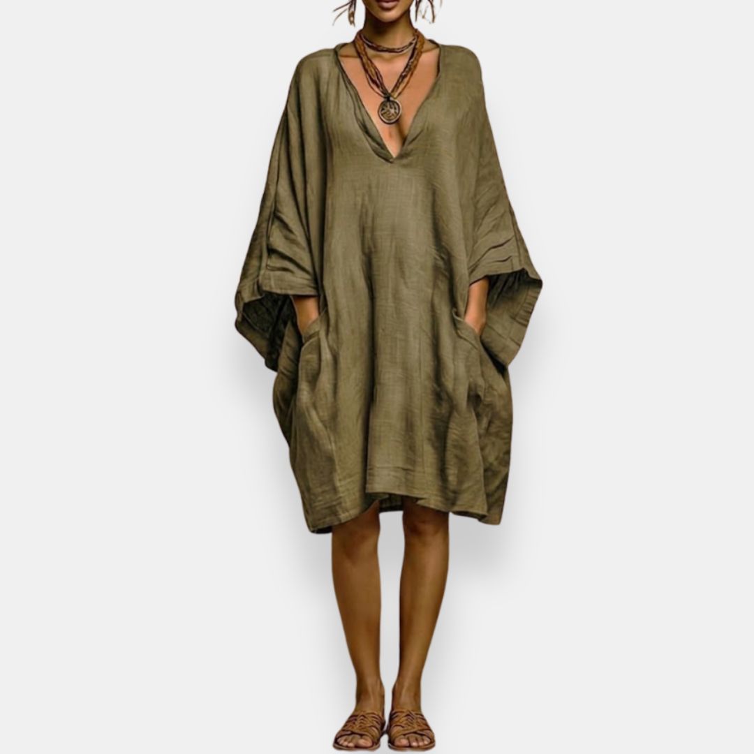 CHARLOTTE OVERSIZED V-NECK DRESS