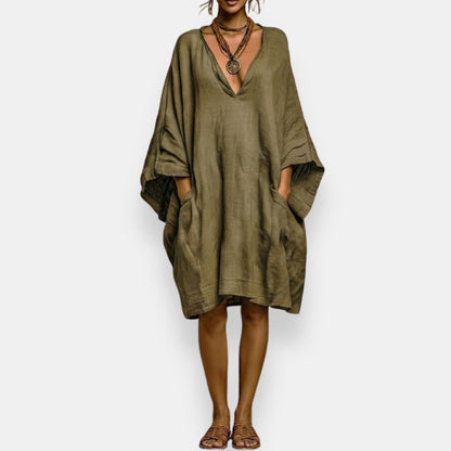 CHARLOTTE OVERSIZED V-NECK DRESS
