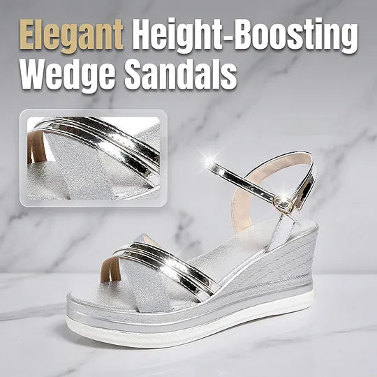 Women's Open-Toe Wedge Sandals – Comfortable & Height-Enhancing