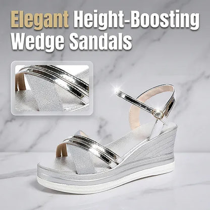 Women's Open-Toe Wedge Sandals – Comfortable & Height-Enhancing