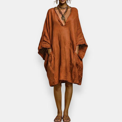 CHARLOTTE OVERSIZED V-NECK DRESS