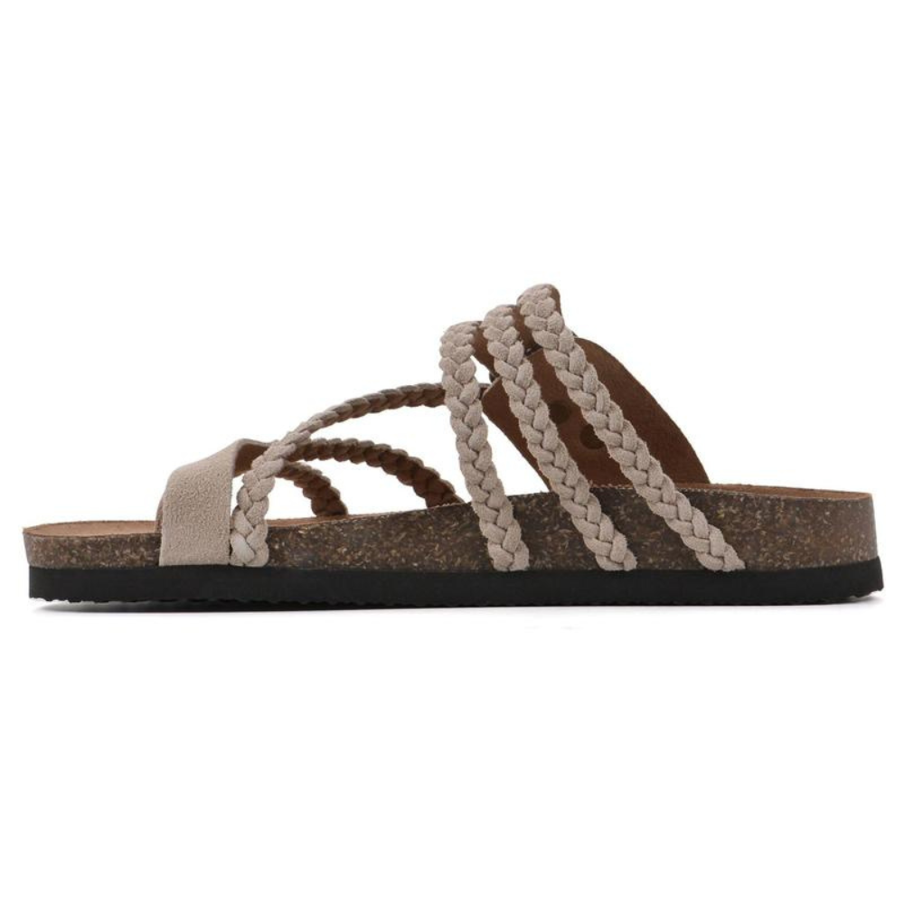 ADRIANA I BRAIDED CORK SANDALS
