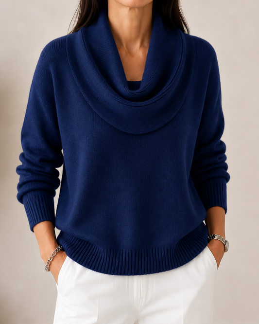 Soft Knit Cowl-Neck Jumper