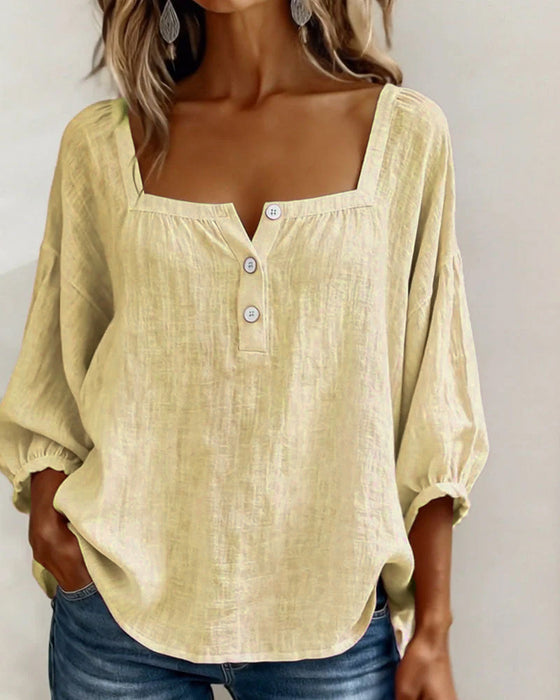 VELORA SQUARE-NECK BLOUSE
