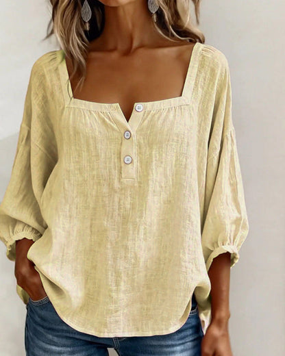VELORA SQUARE-NECK BLOUSE