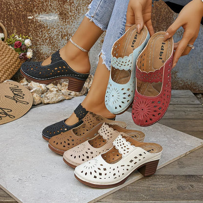 Women's orthopedic sandals with cutouts and breathable lining for all-day comfort