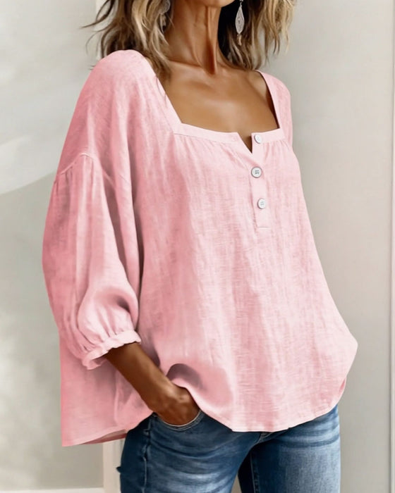 VELORA SQUARE-NECK BLOUSE