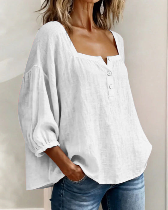 VELORA SQUARE-NECK BLOUSE