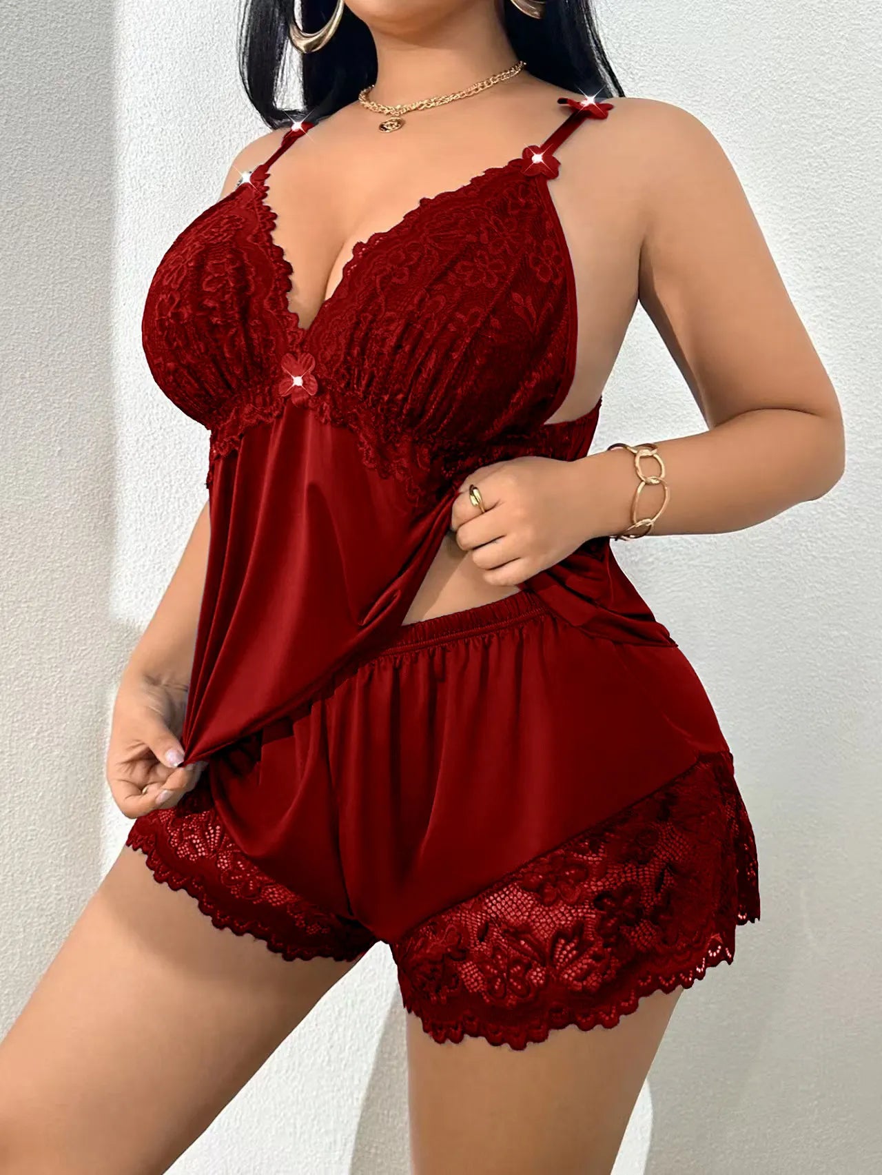 Elegant Lace Pajama Set💞