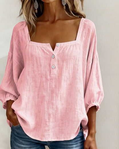 VELORA SQUARE-NECK BLOUSE
