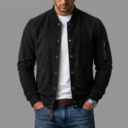 Men's Suede Bomber Jacket