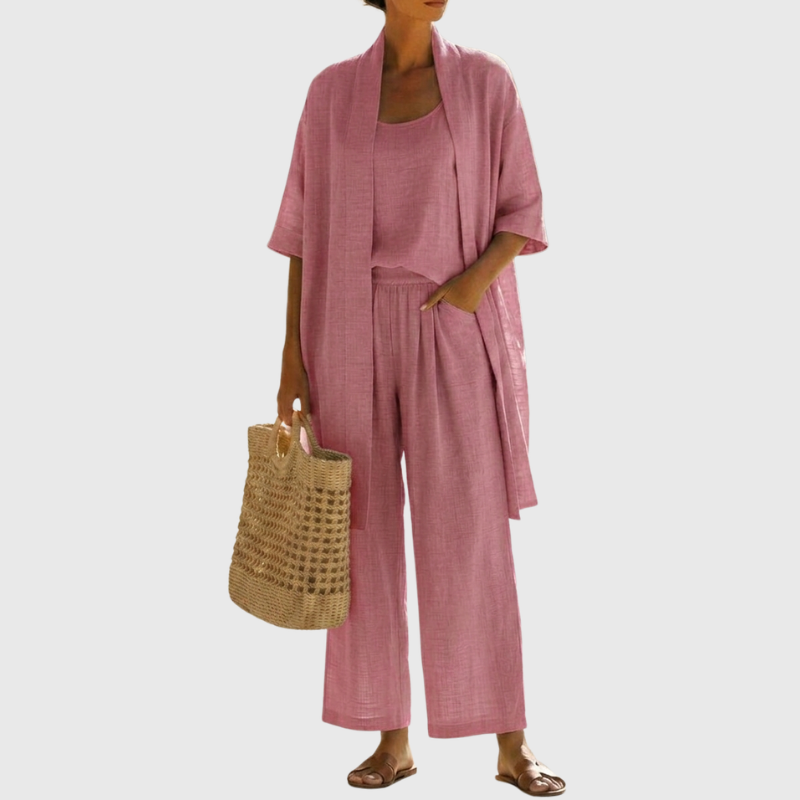 Olivia | Lightweight & Breathable Linen-Cotton Three Piece Set