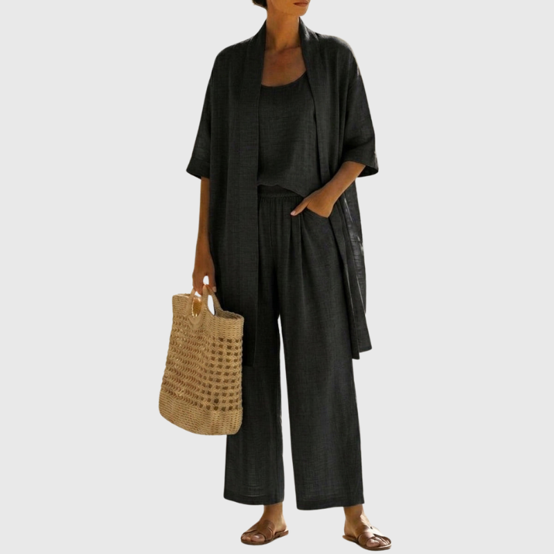 Olivia | Lightweight & Breathable Linen-Cotton Three Piece Set