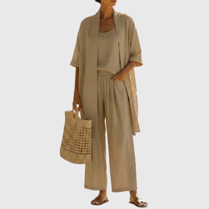 Olivia | Lightweight & Breathable Linen-Cotton Three Piece Set