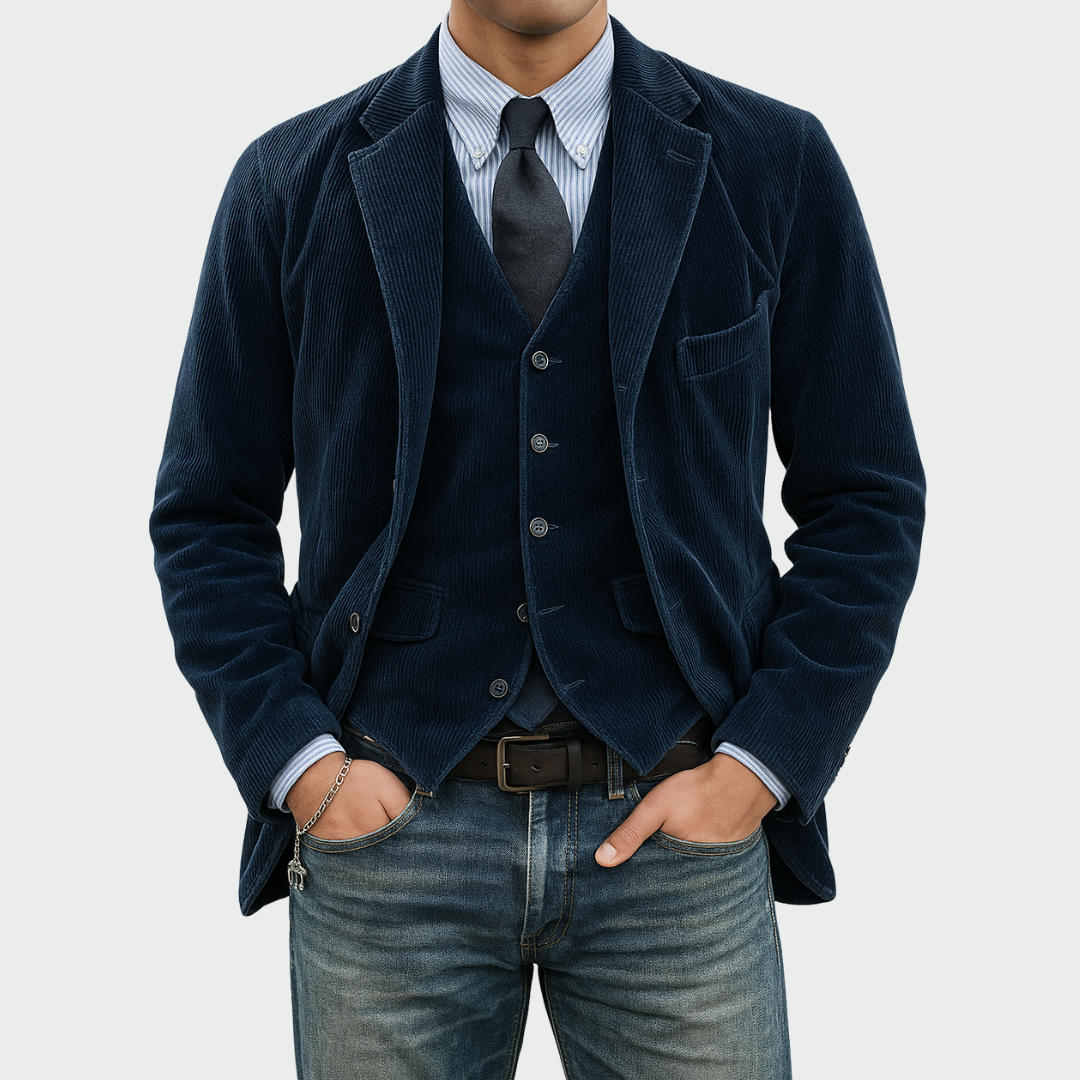 Romain Elegant Men's Blazer with Vest
