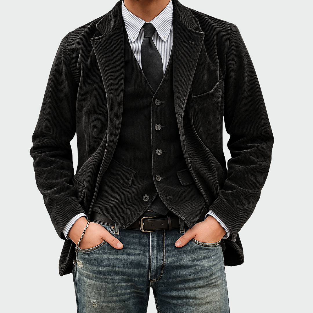 Romain Elegant Men's Blazer with Vest