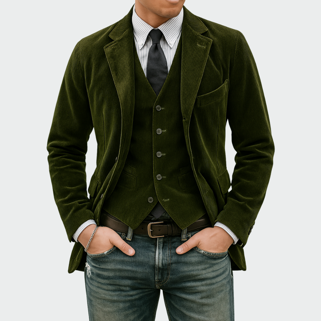 Romain Elegant Men's Blazer with Vest