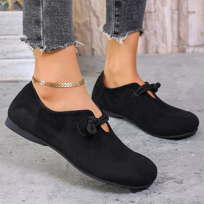 ZARENA ROUND-TOE SLIP-ON FLATS
